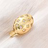 Brass Micro Pave Clear Cubic Zirconia Cuff Rings for Women RJEW-U043-01G-1