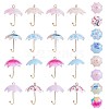 16Pcs Acrylic Umbrella Charms Pendants Acrylic Dangle Charm with Brass Loops for Jewelry Necklace Earring Making Handmade JX313A-1