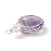 Natural Amethyst Pendants PALLOY-JF01790-01-4