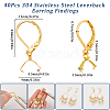 40Pcs 304 Stainless Steel Leverback Earring Findings STAS-SC0009-31G-2