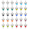 30Pcs Handmade Lampwork Beads with Glass Beads Pendants PALLOY-FH00166-1