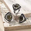 Natural Labradorite Adjustable Rings G-P560-03AS-05-1