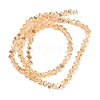 Electroplate Transparent Glass Beads Strands GL-CBA7A17-01A-09-4