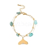 Summer Beach Nuggets Natural Amazonite & Imitation Pearl Multi-Strand Bracelets BJEW-P326-06A-G-2