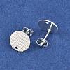304 Stainless Steel Ear Stud Findings STAS-O119-16C-S-2