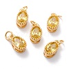 Real 18K Gold Plated Brass Inlaid Cubic Zirconia Charms ZIRC-L100-079G-04-1