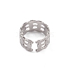 Non-Tarnish 304 Stainless Steel Horse Eye Open Cuff Ring for Women RJEW-G285-02P-3