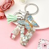Resin & Acrylic & Faux Suede Tassel Keychain KEYC-YW00126-14-1