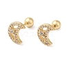 Moon Brass Micro Pave Clear Cubic Zirconia Ear Plug Gauges EJEW-L289-02G-01-1