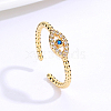 Brass Micro Pave Cubic Zirconia Open Cuff Rings QO1943-1