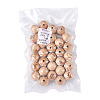 Natural Undyed Beech Beads WOOD-BT0001-04-9