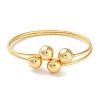 Round Balls Brass Bangles for Women BJEW-Z061-12G-2