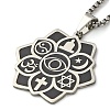 Yoga Theme 304 Stainless Steel Flower Pendant Necklaces NJEW-S007-06P-2