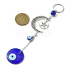 Flat Round with Evil Eye Handmade Lampwork Pendant Decorations HJEW-JM01243-3