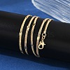 2.5mm Rack Plating Brass Herringbone Chain Necklaces for Women Men MAK-L044-19G-2