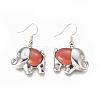 Natural Red Jasper Dangle Earrings EJEW-K080-B06-2