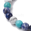 8.5mm Round Natural Lapis Lazuli & Howlite & Synthetic Turquoise & Blue Spot Jasper Bead Stretch Bracelets for Women BJEW-JB10944-05-2