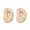 Brass Micro Pave Cubic Zirconia Stud Earrings EJEW-Z091-04G-D-2