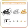 WADORN 12 Sets 3 Colors Zinc Alloy Double D Ring Clasps FIND-WR0010-83-2