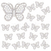 20Pcs Butterfly Rhinestone with Plastic Pearl Cloth Patches PATC-GA0001-59-1