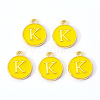 Golden Plated Alloy Enamel Charms X-ENAM-S118-09K-1