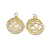 Real 18K Gold Plated Brass Micro Pave Clear Cubic Zirconia Pendants KK-E068-VB409-9-1