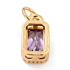 Real 18K Gold Plated Brass Inlaid Cubic Zirconia Charms ZIRC-L100-075G-01-3