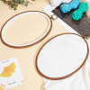 PP & PVC Plastic Imitation Wood Cross Stitch Embroidery Hoops DIY-WH20055-058B-03-4