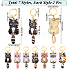 SUNNYCLUE 1 Set Cat Shape Alloy Enamel Pendant Locking Stitch Markers HJEW-SC0001-63-2