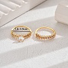 Elegant Copper Ring with 18K Gold Plating and Diamond Inlay YE9619-5-1