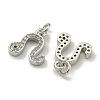 Rack Plating Brass Micro Pave Cubic Zirconia Pendants KK-K386-02D-P-2