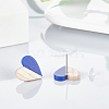 SUPERFINDINGS Resin & Wood Stud Earrings EJEW-FH0001-02-6