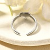 304 Stainless Steel Open Cuff Rings for Women RJEW-R010-04S-3