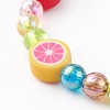 Handmade Polymer Clay Beads Stretch Bracelets for Kids BJEW-JB06326-02-4