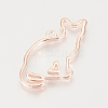 Alloy Kitten Open Back Bezel Pendants PALLOY-R098-16RG-2