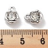 Rack Plating Alloy Rhinestone Charms PALLOY-F311-17P-01-3