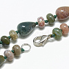 Natural Indian Agate Beaded Necklaces NJEW-S389-11-2