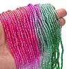 Transparent Painted Glass Beads Strands X1-DGLA-A034-T1mm-A03-2