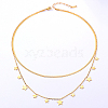 Stainless Steel Cable & Herringbone Chains Double Layer Necklaces SB7965-1