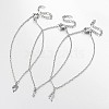 Tarnish Resistant Mixed Shape Stainless Steel Pendant Anklets AJEW-AN00104-1