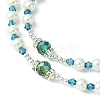Glass Pearl Rosary Bead Necklace NJEW-TA00082-02-3