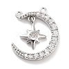 Brass Micro Pave Clear Cubic Zirconia Pendants ZIRC-L104-003P-1