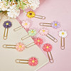 40Pcs 10 Colors Resin Flower Paper Clips AJEW-AB00177-5