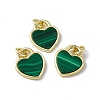 Natural Malachite Heart Charms G-G977-05G-04-1