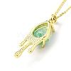 Synthetic Crystal Teardrop Pendant Necklace NJEW-G016-03A-2