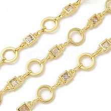 Rack Plating Brass Glass Link Chains CHC-P012-02G