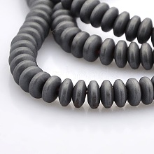 Matte Style Electroplate Non-magnetic Synthetic Hematite Rondelle Beads Strands G-M079-02
