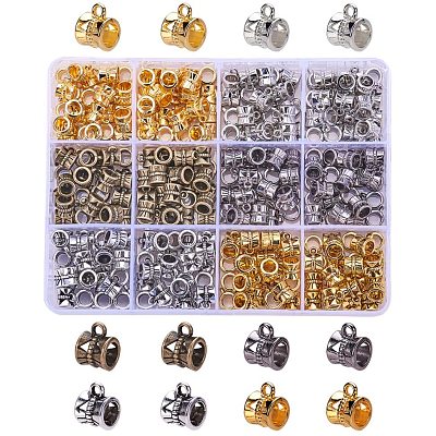 Tibetan Style Alloy Tube Bails TIBE-PH0005-07-NR-1