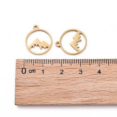 201 Stainless Steel Laser Cut Pendants STAS-S105-T901-2G-1