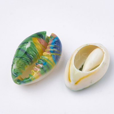 Printed Cowrie Shell Beads SHEL-S274-27-1